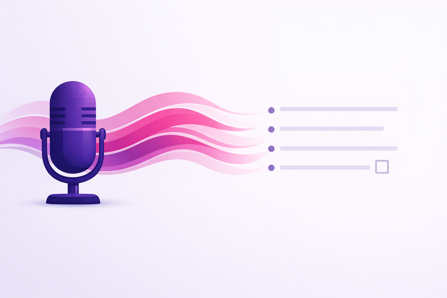 Sound waves transforming into organized notes